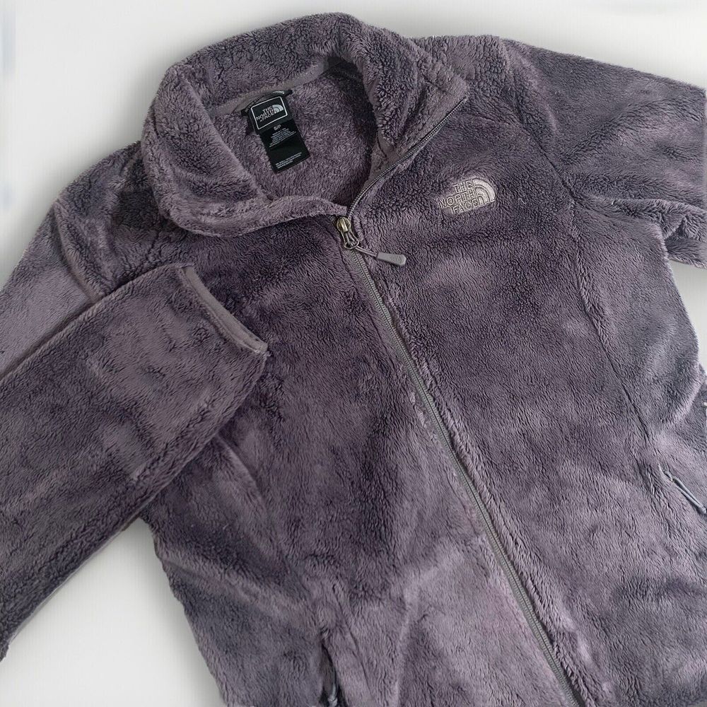 The North Face Sherpa Fleece Jacket Womens Small Purple Full Zip - Fuzzy‎ Soft